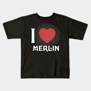 Design Proud Merlin Name Birthday 70s 80s 90s Kids T-Shirt